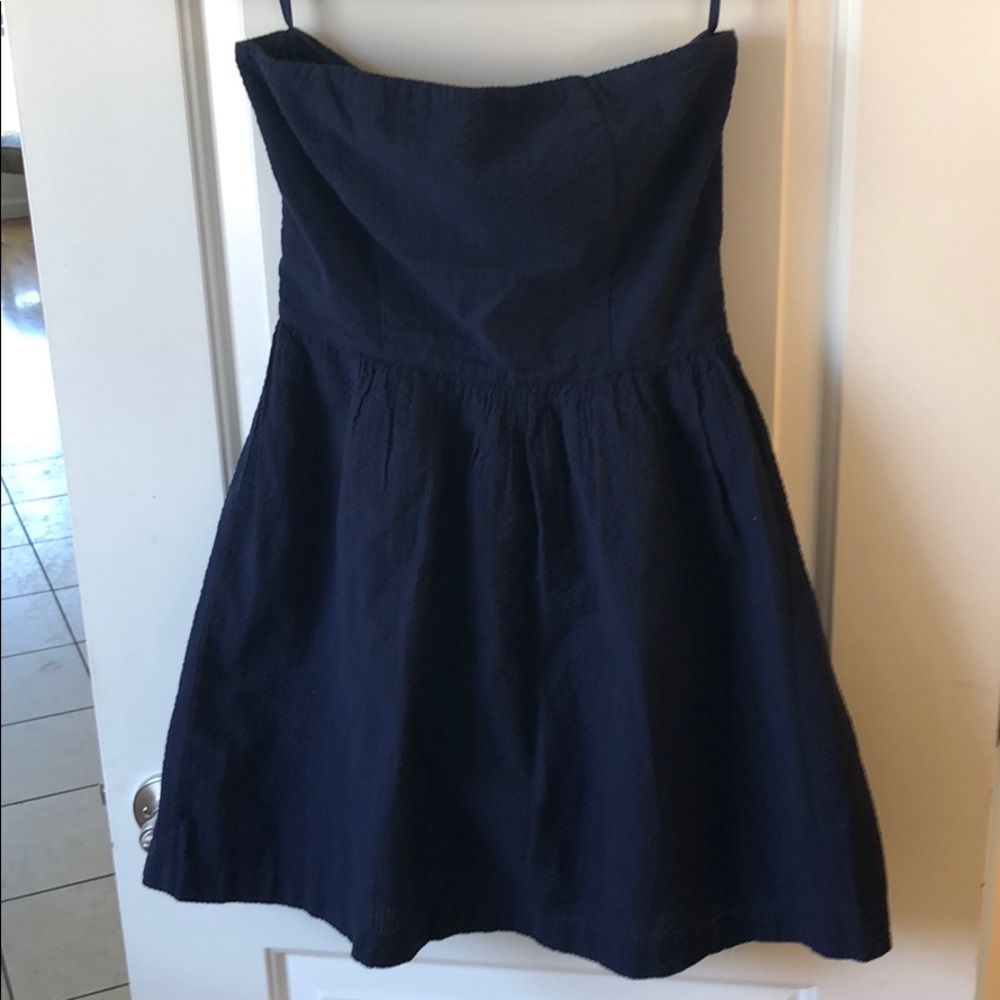 Strapless navy blue gap dress